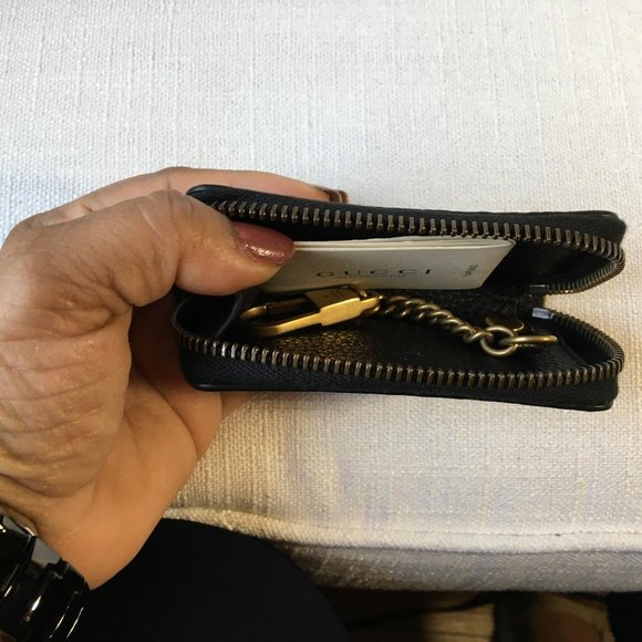 Gucci Woman Key Case Blind For Love Black DM89 - Picture 6 of 8